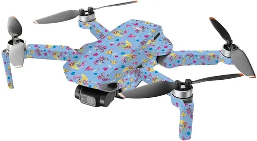 Vista 2 de MightySkins compatible con DJI Mini 2 Drone portátil – Castle Unicorns Cubierta protectora de vinilo duradera, y única Fácil de aplicar, quitar
