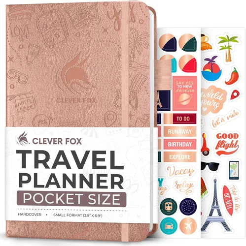 Vista 15 de Clever Fox Bolsillo para diario de viaje, organizador de itinerarios de vacaciones y viajes por carretera, diario de memoria de viaje, cuaderno