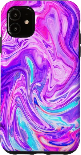 Vista 5 de Funda de gradiente de color tormenta rosa púrpura abstracto para iPhone 15