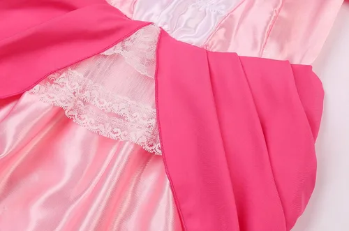 Vista 4 de Disfraz de princesa melocotón para niñas con corona y accesorios