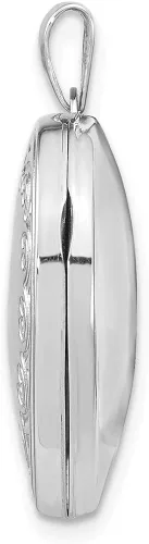 Vista 2 de Noble Collections - Colgante de oro blanco de 14 K con forma de corazón (0.866 x 1.063in)