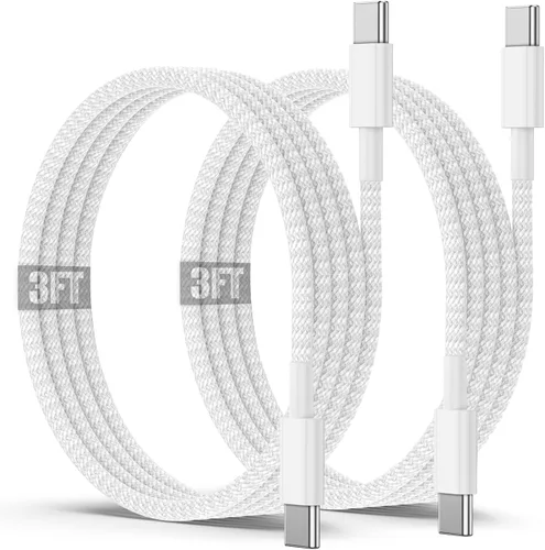 Vista 19 de Cable de carga USB C a C de 10 pies, 60W, tipo C a C, cable de carga rápido largo para Apple iPhone 17 Pro Max/17 Air/16 Pro Max/15 Plus, MacBook