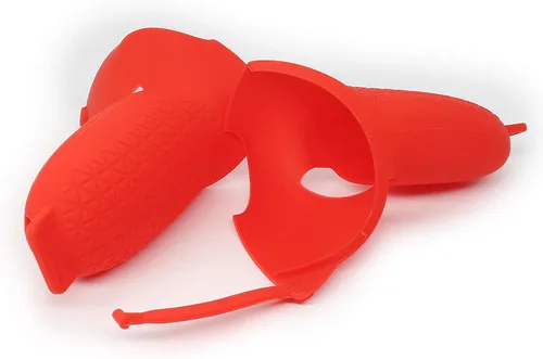 Vista 3 de Oculus Quest 2 VR Glasses Handle Silicone Cover Semi-Pack Anti-Slip and Anti-Fall Protection Accessories (red)