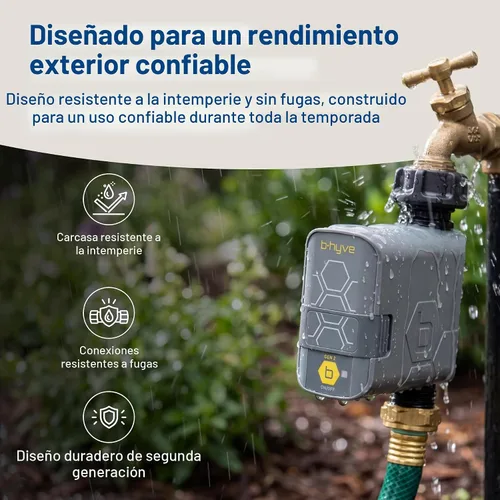 Vista 7 de Orbit 90204Z B-hyve Gen 2 Temporizador de riego de manguera inteligente con concentrador Wi-Fi