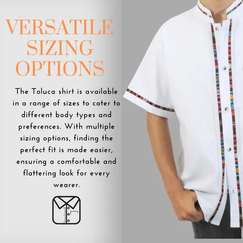 Vista 5 de Camisa tradicional mexicana Toluca para hombre, estilo guayabera, camisas para hombre, para verano, casual, cultural y boda