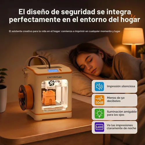 Vista 8 de Entina Tina2C Impresora 3D para principiantes, mini impresora 3D de arranque totalmente montada, comienza en 8 minutos, control de aplicación