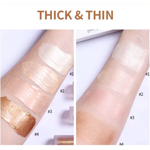 Vista 4 de Mysense Maquillaje iluminador líquido, iluminador facial luminoso natural, luminizador ligero y sedoso, maquillaje iluminador facial impermeable