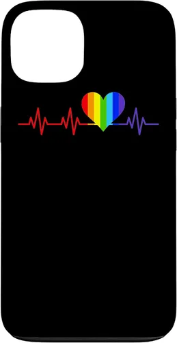 Vista 7 de Gay EKG Pulse Heartbeat Pride Flag y Queer LGBTQ Rainbow Case para iPhone 17