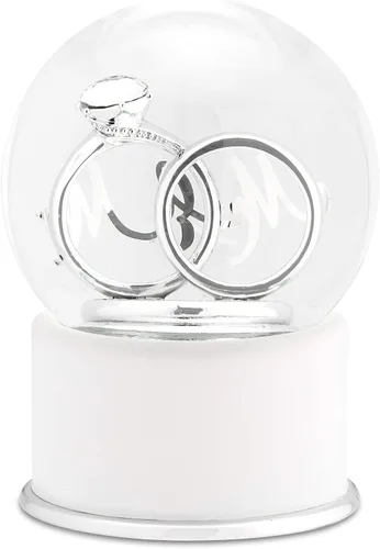 Vista 7 de COSAS RECORDADAS Compromiso Mr. & Mrs. Anillo de boda Globo de nieve