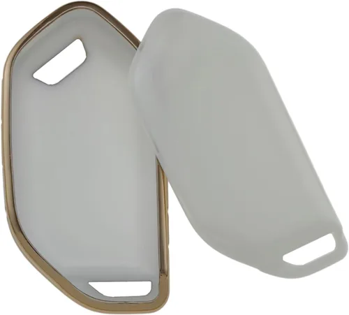 Vista 2 de REPROTECTING Funda de poliuretano termoplástico TPU compatible con Kia Telluride 2023 2024 (blanco/verde, 5 botones)
