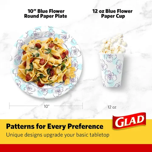 Vista 6 de Glad - Platos de papel desechables cuadrados para todas las ocasiones