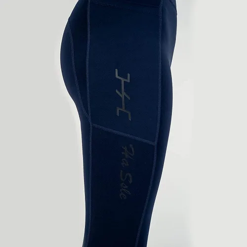 Vista 3 de Korea Dynamic Leggings Navy Blue, Asian Size, Spandex, With Pockets