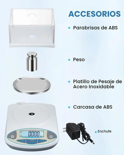 Vista 7 de BAOSHISHAN Balanza electrónica analítica del laboratorio de la balanza de laboratorio de la precisión 1mg de la balanza electrónica de 17.64 oz/0.00
