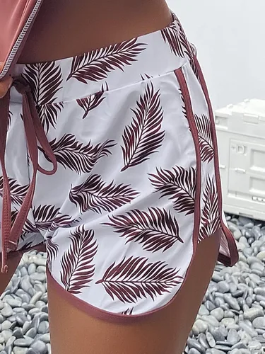 Vista 5 de MakeMeChic Traje de baño tankini de 3 piezas para mujer, diseño floral de manga larga
