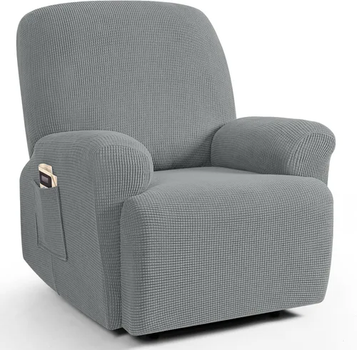 Vista 35 de TAOCOCO Funda reclinable de 4 piezas, funda elástica para sofá reclinable de 4 piezas, funda reclinable con 1 asiento, protector de sofá suave