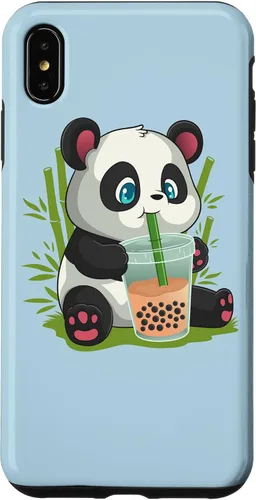 Vista 11 de Kawaii Cute Anime Panda Otaku Japanese Bubble Boba Case for iPhone 17