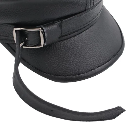 Vista 3 de Sandy Ting Gorra plana unisex de cuero genuino de pescador griego marinero violín