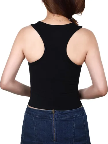 Vista 6 de Camisetas cortas de 3 piezas para mujer, camisetas de entrenamiento, básicas, recortadas, sin mangas, espalda cruzada, deportes, gimnasio