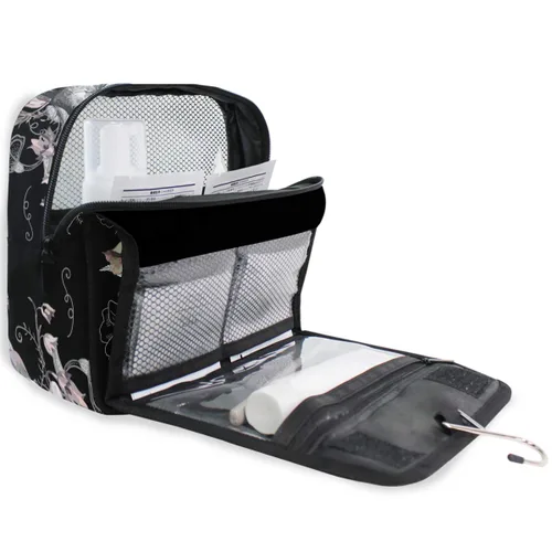 Vista 4 de AUUXVA JOYPRINT - Neceser colgante para maquillaje, bolsa de cosméticos, organizador de viaje para baño, grande, para mujeres y niñas, Multi 19