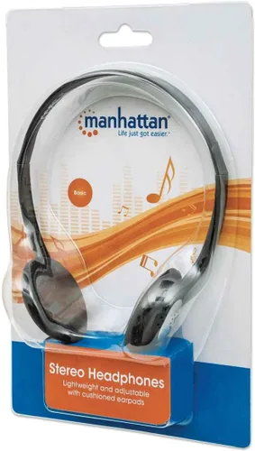 Vista 2 de Manhattan Auriculares estéreo con cable en la oreja - Cable largo de 6 pies, enchufe individual de 0.138 in, ligero, diadema ajustable