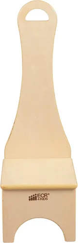 Vista 12 de ECR4Kids Taburete con mango largo, un paso, de madera, muebles Montessori, natural