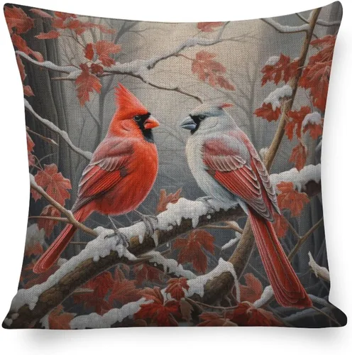 Vista 11 de Fundas de almohada de 16 x 16 pulgadas, diseño de pueblo de invierno, decoración de Navidad, para sofá, sala de estar, dormitorio