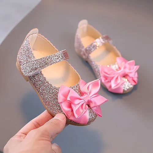Vista 2 de Zapatos de dama de honor con purpurina para bailarina zapatos de vestir para niñas recién nacidas zapatos de vestir para niñas pequeñas