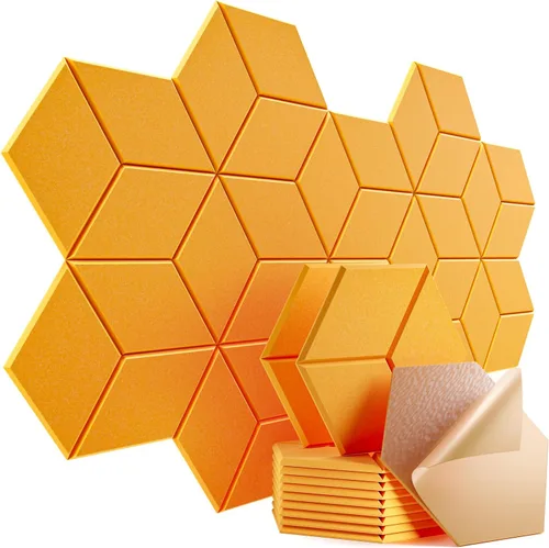 Vista 101 de Paquete de 12 paneles acústicos autoadhesivos de 12 x 10 x 0.4 pulgadas, paneles de espuma a prueba de sonido con alta densidad, elegante diseño