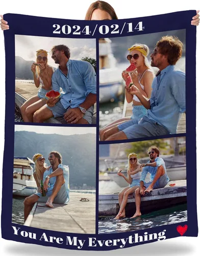 Vista 21 de Artsadd Manta personalizada con fotos, nombre, fotos personalizadas, regalos personalizados para adultos, mamá, papá, hija, bebé, mejor amigo