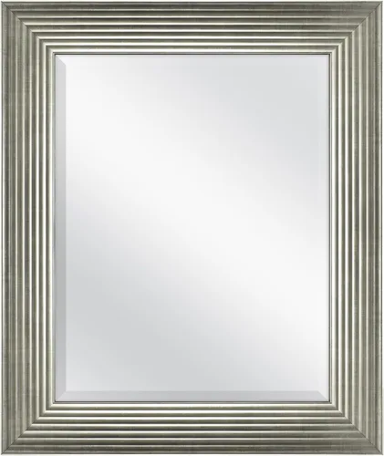 Vista 11 de MCS Simplicity - Espejo de pared grande de 21.5x25.5 pulgadas, espejo negro con detalle biselado, espejo para colgar en pared vertical u horizontal