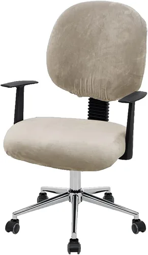 Vista 11 de ITFRO Funda negra para silla de oficina, de terciopelo, elástica, 2 piezas, funda para silla de escritorio de computadora, funda giratoria universal