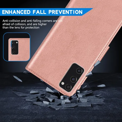 Vista 7 de ZZXX Funda tipo cartera para Samsung Galaxy S20 FE con bloqueo RFID, ranura para tarjetas, función atril, cierre magnético, funda protectora