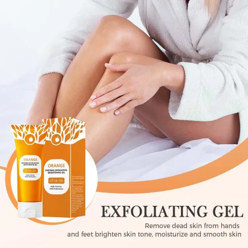 Vista 7 de Gel exfoliante naranja para cara y cuerpo, gel limpiador exfoliante 2025, geles de enzimas naranjas, limpieza profunda de los poros, elimina puntos