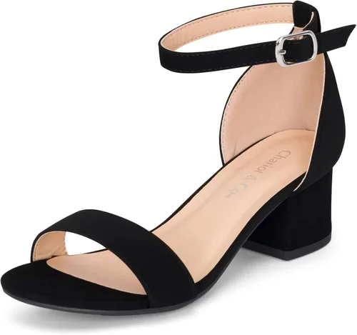 Vista 2 de Chariot & Co - Match-IIS- KidsChildrenGirls Single Band Adjustable Ankle Strap Low Block Heels wComfortable Sole- DressCasual Pump Sandals