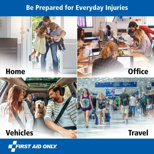 Vista 6 de First Aid Only Kit de primeros auxilios multiusos para el hogar, el automóvil, al aire libre y viajes (91686)