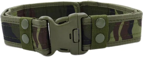 Vista 3 de Cinturón táctico militar ajustable de la lona de los hombres con la hebilla plástica, Negro y camuflaje.
