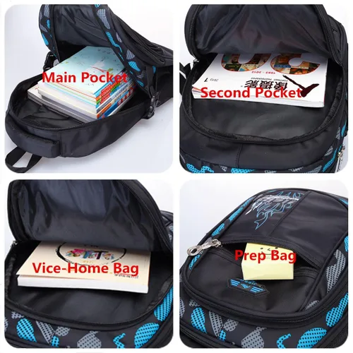 Vista 6 de Mochilas escolares para libros, para estudiantes y niños, Azul