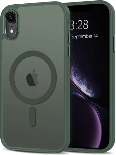 Vista 237 de Anuck - Funda magnética para iPhone 11 compatible con MagSafe, carcasa trasera mate translúcida dura, borde de TPU, delgada, resistente a impactos