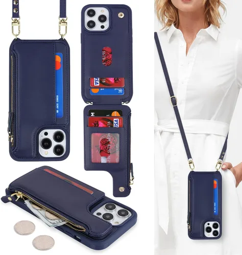 Vista 15 de Cavor Funda para iPhone 14 Pro Max con Tarjetero, Funda Cartera para iPhone 14 Pro Max para Mujeres y Hombres, Soporte de Tarjetas de Crédito