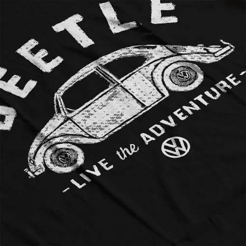 Vista 5 de Volkswagen Sudadera con capucha para hombre Beetle White Live The Adventure Retro Logo