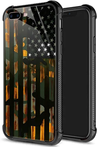 Vista 45 de DJSOK Funda compatible con iPhone 7/8/SE2, funda de ciervo de oro negro para iPhone 7, para niños y niñas, a prueba de golpes, resistente a