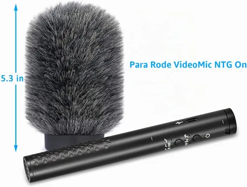 Vista 4 de YOUSHARES NTG - Protector de viento para micrófono peludo, protector contra el viento, para Rode VideoMic NTG y micrófonos con longitud máxima