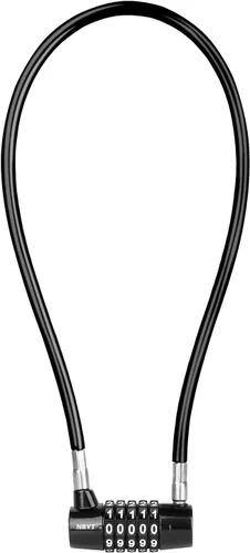 Vista 9 de Cerraduras de cable con combinación, cable de acero con cerradura de combinación de 4 dígitos con código reiniciable para bicicletas, taquillas