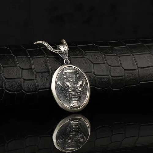 Vista 3 de Mens Crocodile Pendant, Solid Sterling Silver Croc Necklace, Heavy Crocodile Medallion, Espada Alligator Necklace, Masculine Mens Necklace