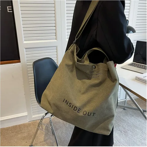 Vista 6 de Bolsos de lona para mujer, bolso de trabajo casual para hombro, bolso cruzado con asa superior, bolsos cruzados