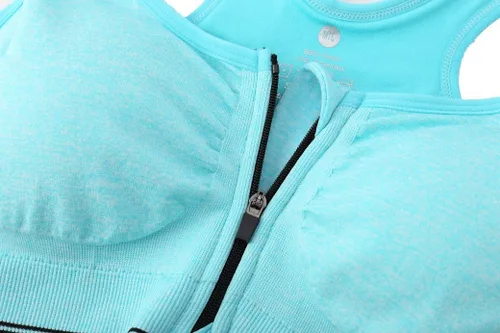 Vista 37 de Brasier deportivo o para yoga con cierre frontal de ganchos y cremallera para mujer