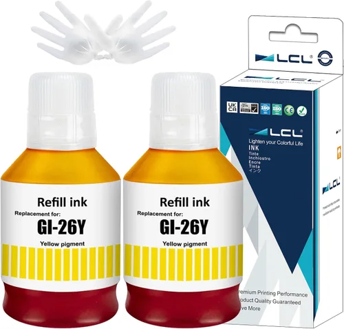 Vista 9 de LCL GI-26 GI26 Botellas de tinta negra de repuesto para botellas de repuesto de tinta Canon 26 GI26 GI-26 compatibles con impresora Canon MAXIFY