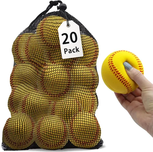 Vista 17 de Magicorange Béisbol, Bolas de Espuma para Entrenamiento de Béisbol Bolas de Práctica sin Marcado para Golpear, Lanzamiento Suave, Bateo, Campo
