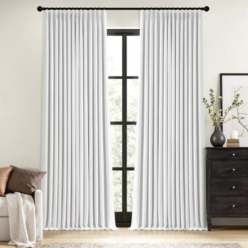 Vista 19 de MIULEE - Cortinas de lino beige con pliegues a presión 100% opacas para dormitorio, cortinas de ventana con memoria y bloqueo de luz para oscurecer