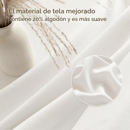 Vista 3 de MYSKY HOME - Mantel para mesa rectangular, impermeable, manteles de algodón suave para interior/exterior, mantel sin arrugas para mesa rectangular